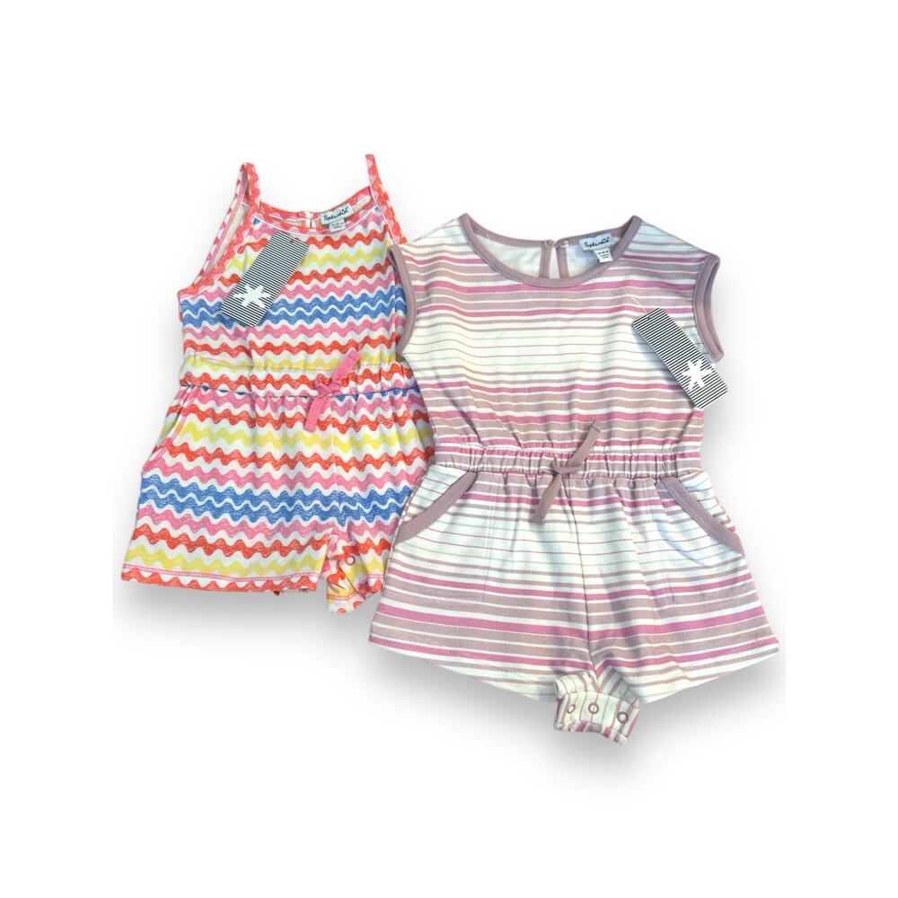 Two Splendid Striped Rompers